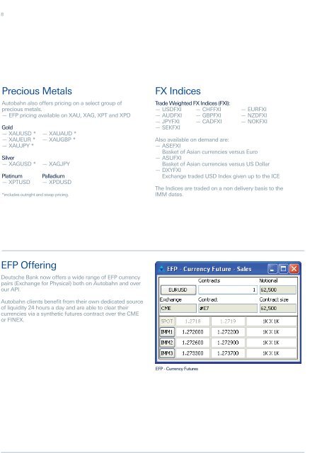 FX Electronic Trading - Autobahn - Deutsche Bank