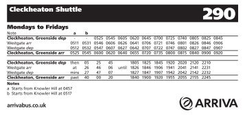 to view the shuttle bus timetable. - Arriva