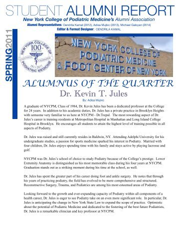 2011 Student Alumni Report - New York College of Podiatric Medicine