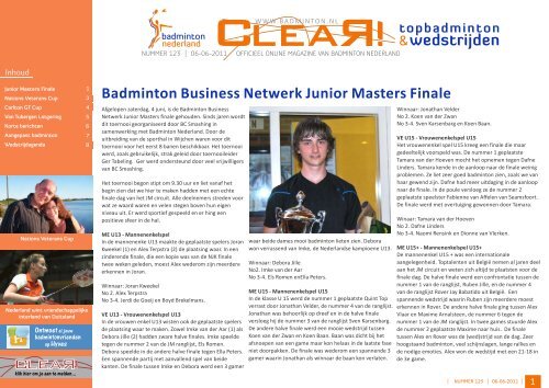 clear 123 - Badminton Nederland