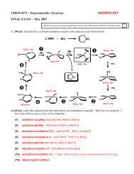 Final Exam Answers - Chemistry