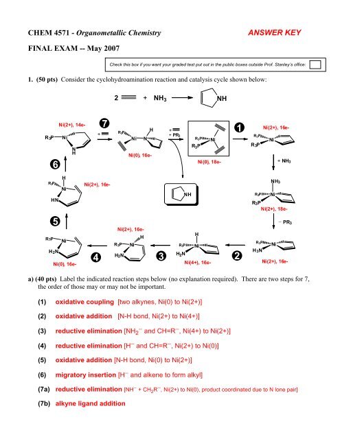 Final Exam Answers - Chemistry