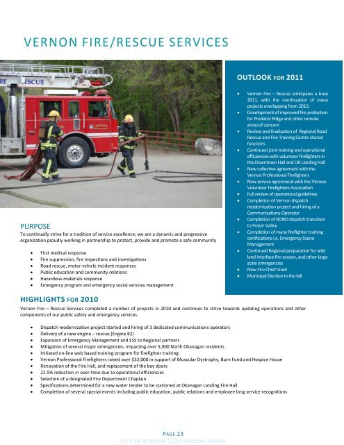 2010 Annual Report - City of Vernon