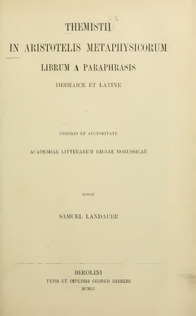 In libros Aristotelis de caelo paraphrasis hebraice et latine