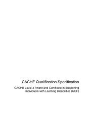 CACHE Qualification Specification