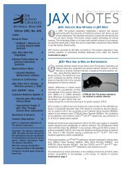 JAX Notes #484 (Winter 2001) - JAX Mice and Services - The ...