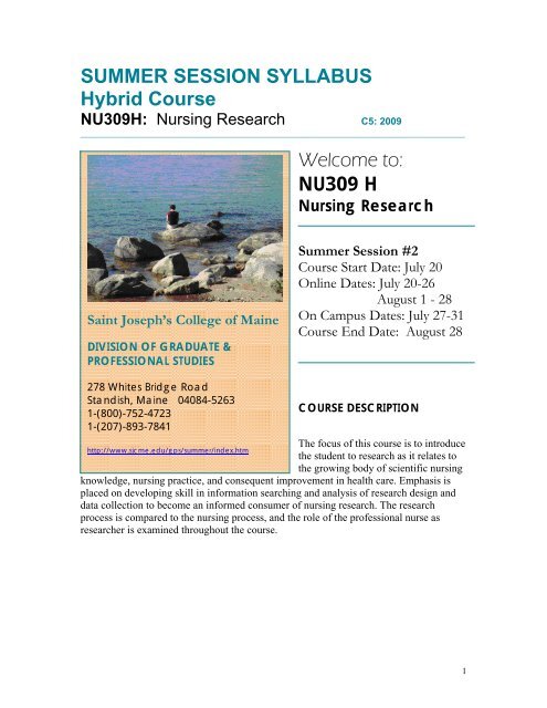 SUMMER SESSION SYLLABUS Hybrid Course - Saint Joseph's ...