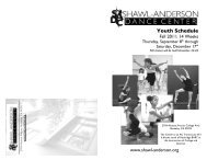 Youth Schedule - Shawl-Anderson Dance Center