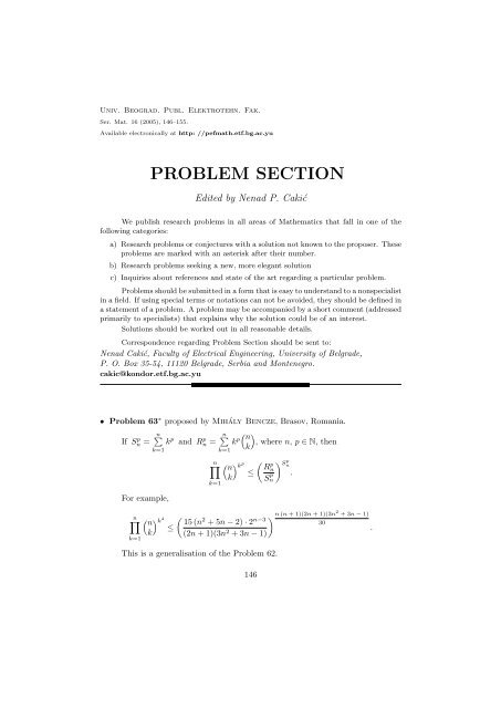 PROBLEM SECTION - Matematika