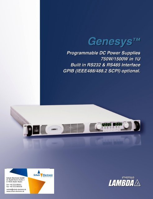 Genesys™ 750W/1500W-1U - Schulz Electronic GmbH