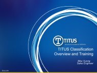 TITUS Classification Overview and Training - TITUS Partner Portal