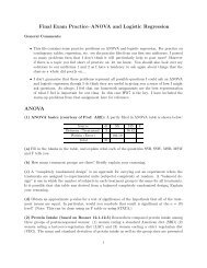 Final Practice Problems (ANOVA and Logistic Regression)