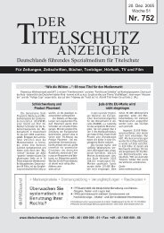 Nr. 752 - Der Titelschutz Anzeiger