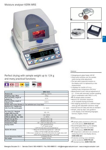 Moisture analyser KERN MRS Perfect drying with sample weight up ...