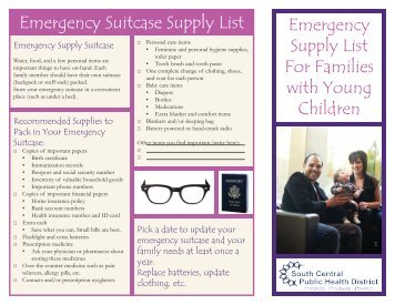 Emergency Suitcase Supply List Supply List For Families With