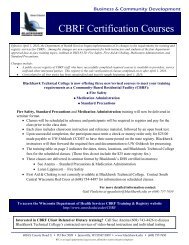 CBRF Certification Courses - Blackhawk Technical College