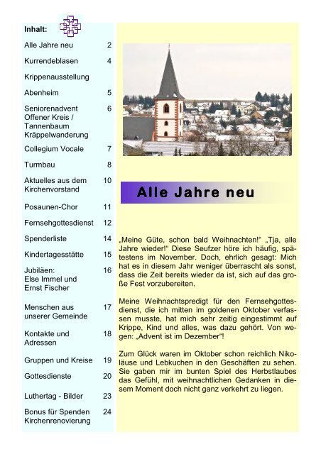 Dezember bis Feburar 2011 - Evangelische Kirchengemeinde ...