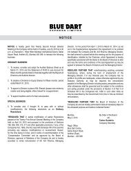 General Meeting Notice 2012-13 - Blue Dart