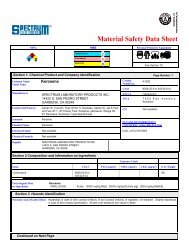 Material Safety Data Sheet - Weber Scientific