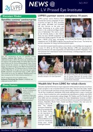 NEWS @ - LV Prasad Eye Institute