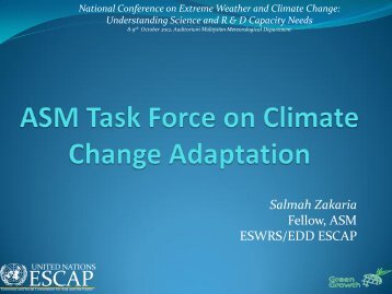 Dr Salmah Zakaria FASc., Chair of ASM Climate Change and Water ...