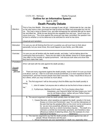 Issues Speech Sample Outline