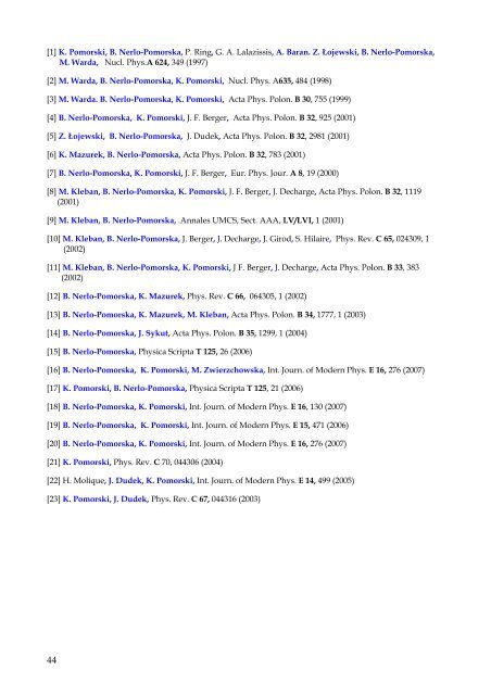 nuclear physics in poland 1996 â 2006