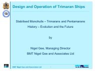 Stabilised Monohulls - Trimarans & Pentamarans