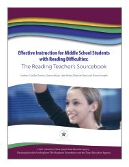 The Reading Teacher's Sourcebook - The Meadows Center for ...