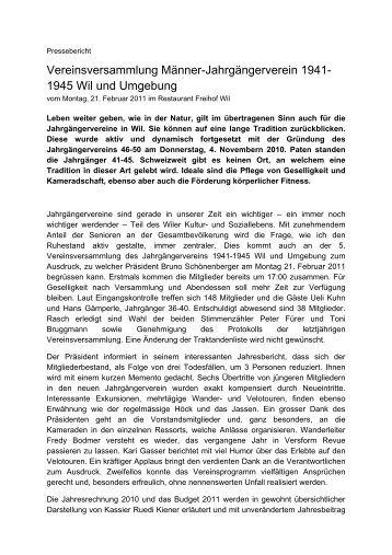 Vereinsversammlung MÃ¤nner-JahrgÃ¤ngerverein ... - mjg41-45wil.ch