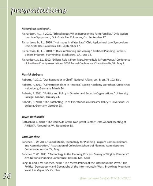 2010-2011 REPORT - School of Public and International Affairs