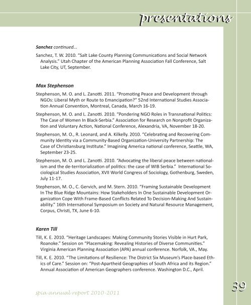 2010-2011 REPORT - School of Public and International Affairs