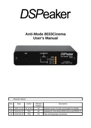 Anti-Mode 8033 cinema User's Manual - DSPeaker