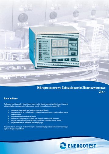 Mikroprocesorowe Zabezpieczenie Ziemnozwarciowe ... - Energotest