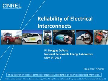 Reliability of Electrical Interconnects - Department of Energy - U.S. ...