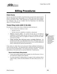 Billing Procedures - Montana Medicaid Provider Information