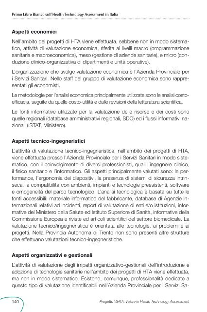 Primo Libro Bianco sull'Health Technology Assessment in ... - Ijph.it