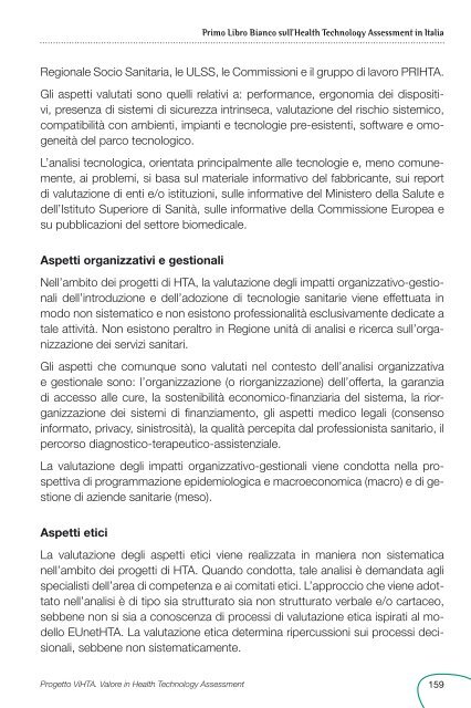 Primo Libro Bianco sull'Health Technology Assessment in ... - Ijph.it