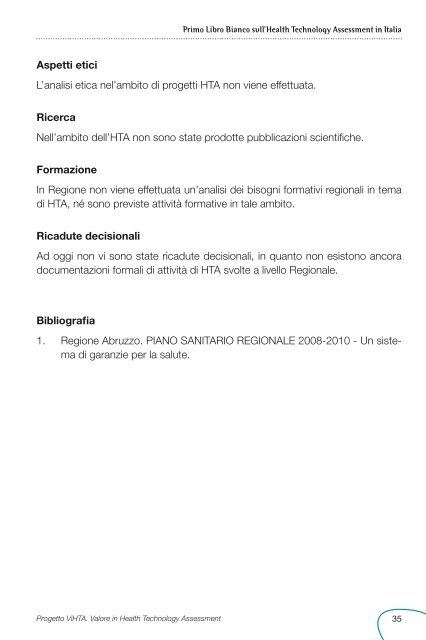 Primo Libro Bianco sull'Health Technology Assessment in ... - Ijph.it