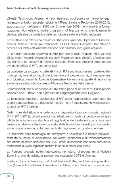 Primo Libro Bianco sull'Health Technology Assessment in ... - Ijph.it