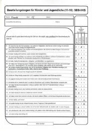Beurteilungsbogen fÃ¼r Kinder und Jugendliche SBB-HKS 11-18