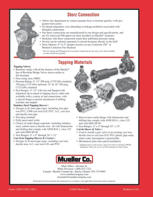 MuellerÂ® UL/FM Fire Protection Products - Mueller Co.