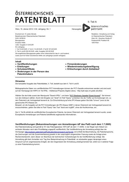 Patentschriften auf CD-ROM - Das Österreichische Patentamt