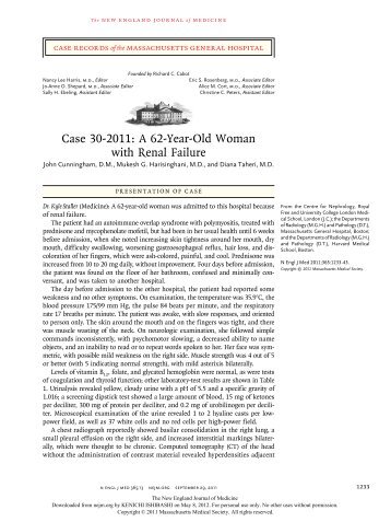 Case 30-2011: A 62-Year-Old Woman with Renal Failure