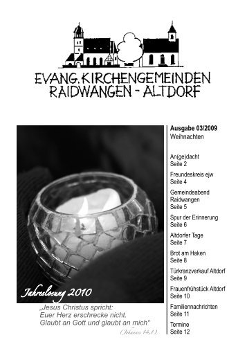 An(ge)dacht - Evangelische Kirchengemeinde Raidwangen