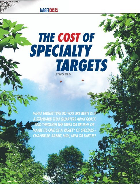 the cost of specialty targets - Clay Shooting USA