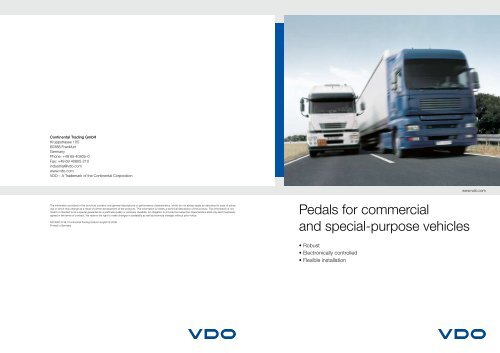 VDO Accelerator Pedals Brochure.pdf - Howard Instruments