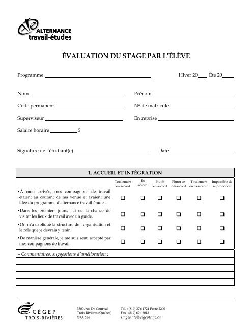 Cegep de trois rivieres emploi