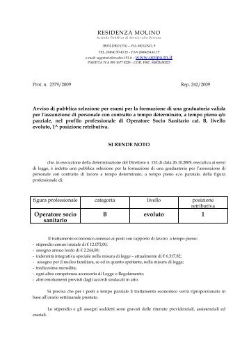 Operatore socio sanitario B evoluto 1 - Agenzia del Lavoro