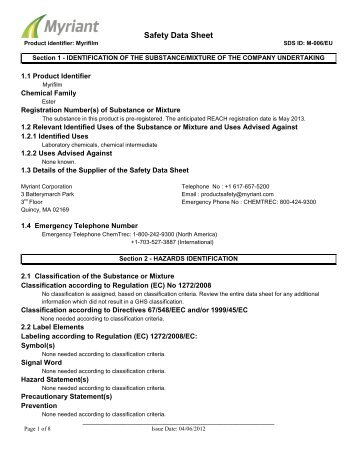 EU MSDS - Myriant